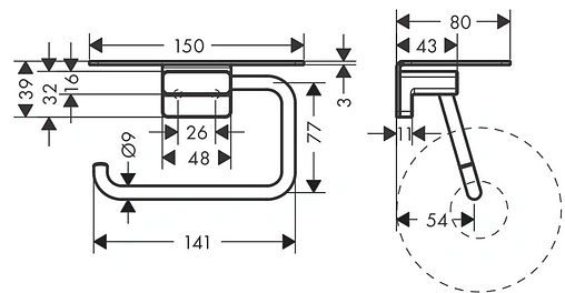 Держатель туалетной бумаги Hansgrohe AddStoris хром 41772000