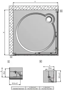Душевое ограждение 1000x800мм прозрачное/матовое стекло Roltechnik Lega Line LLS2/1000 554-1008000-00-21, 2
