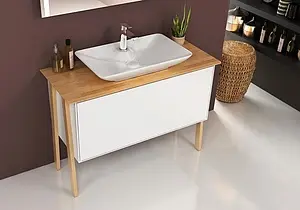 Тумба под умывальник напольная Isvea Eleganza 110 белый ультраглянец/дуб 21LG1301111I Тумба под умывальник напольная Isvea Eleganza 110 белый ультраглянец/дуб 21LG1301111I, 5