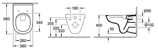 Унитаз подвесной безободковый Villeroy&amp;Boch O'Novo белый 5660HR01