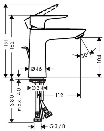 Смеситель для раковины Hansgrohe Talis E 110 полированное золото 71710990