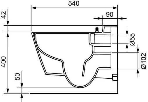 Унитаз подвесной безободковый с функцией биде и встроенным термостатом TECEone белый 9700200