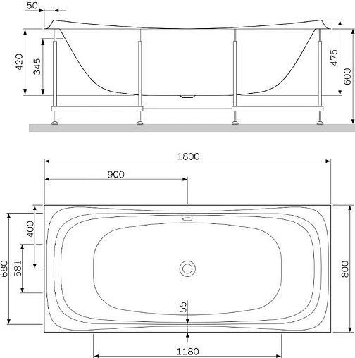 Ванна акриловая Am.Pm Sensation 170x80 W30A-180-080W-A