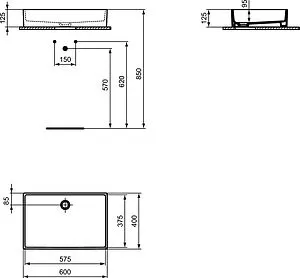 Раковина Ideal Standard Extra 60 белый T374001 Раковина Ideal Standard Extra 60 белый T374001, 2