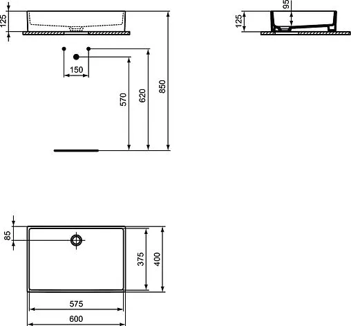 Раковина Ideal Standard Extra 60 белый T374001