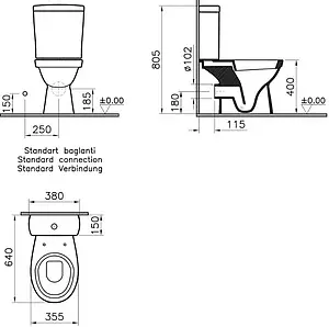 Унитаз-компакт Norm Eisberg белый 9844B099-7202 Унитаз-компакт Norm Eisberg белый 9844B099-7202, 2