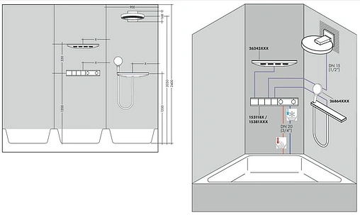 Лейка верхнего душа Hansgrohe Rainfinity 250 1jet чёрный матовый 26228670