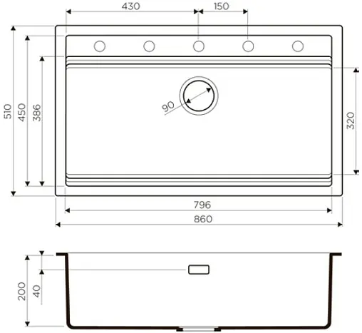 Мойка кухонная Omoikiri Kitagawa 86-LB-WH белый 4993795