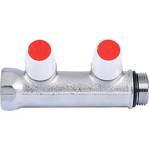 Коллектор регулирующий проходной 2 отвода ¾"в/н x ½"к Tiemme MAXIMA 1860008 Коллектор регулирующий проходной 2 отвода ¾"в/н x ½"к Tiemme MAXIMA 1860008, 5