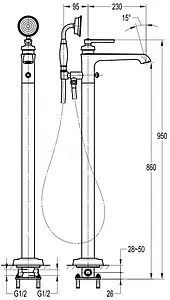 Смеситель для ванны напольный Swedbe Terracotta Art терракотовый 2514 Смеситель для ванны напольный Swedbe Terracotta Art терракотовый 2514, 2