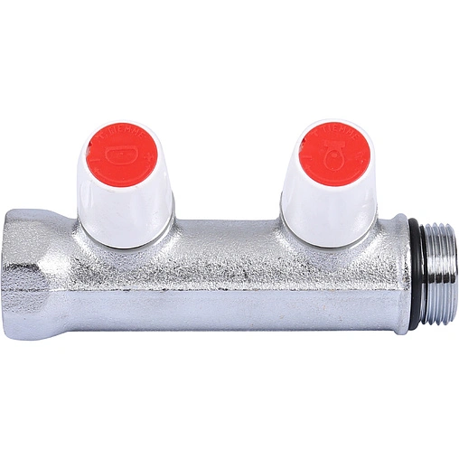 Коллектор регулирующий проходной 2 отвода ¾&quot;в/н x ½&quot;к Tiemme MAXIMA 1860008
