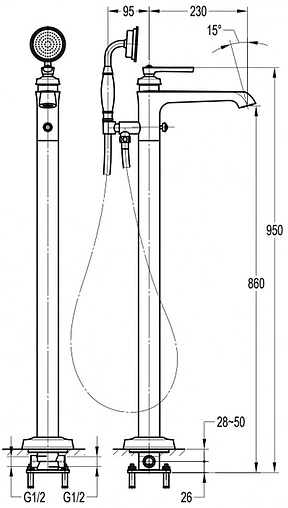 Смеситель для ванны напольный Swedbe Terracotta Art терракотовый 2514 Смеситель для ванны напольный Swedbe Terracotta Art терракотовый 2514