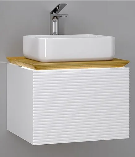 Тумба под умывальник подвесная Jorno Karat 60 белый Kar.01.60/P/W