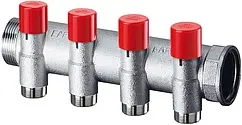 Коллектор запорно-балансировочный проходной 4 отвода 1&quot;в/н x М24x19 Far FK 3923 C104