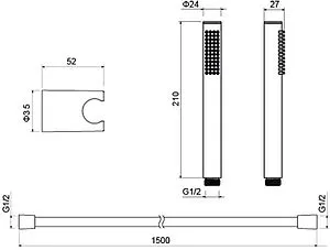 Душевой набор Aquatek Европа хром AQ2034CR, 2