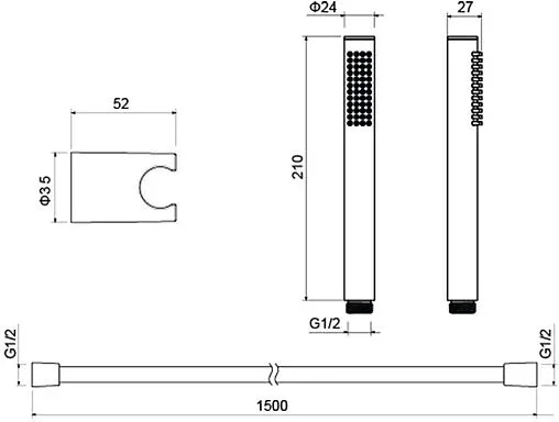 Душевой набор Aquatek Европа хром AQ2034CR