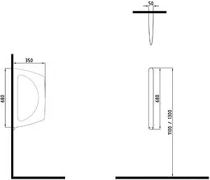 Перегородка для писсуара Bien Neptun белый NPPA06801V00W3000, 2