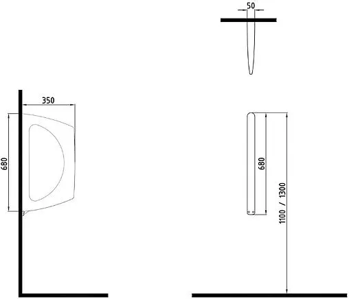 Перегородка для писсуара Bien Neptun белый NPPA06801V00W3000