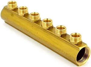 Коллектор распределительный проходной 6 отводов 1¼&quot;в/в x ¾&quot;ек Tiemme 1970043, 3