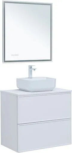 Тумба-умывальник Aquanet Арт 75 белый матовый 00313255+00318925