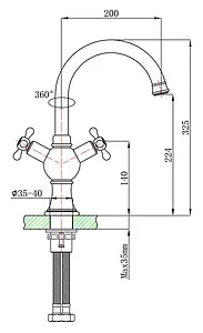 Смеситель для раковины Timo Nelson бронза 1941F Antique Смеситель для раковины Timo Nelson бронза 1941F Antique, 2