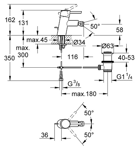 Смеситель для биде Grohe Concetto хром 32208001