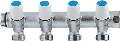 Коллектор регулирующий проходной 4 отвода ¾&quot;в/н x ¾&quot;ек Tiemme MAXIMA 1860015