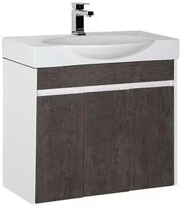 Тумба-умывальник Aquanet Коста 76 дуб антик/белый 00188407+00188195 Тумба-умывальник Aquanet Коста 76 дуб антик/белый 00188407+00188195, 1