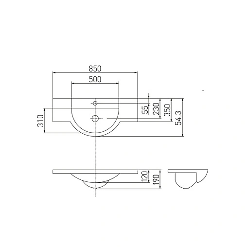 Раковина Aquaton Лацио 85 белый 1A701831LC010