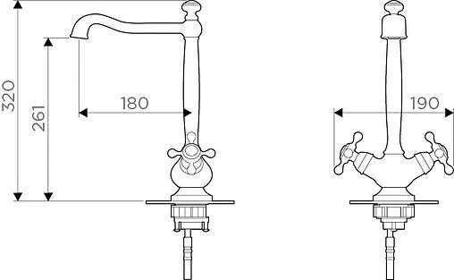 Смеситель для кухни Omoikiri Kagoshima C хром OKAG-CR-35