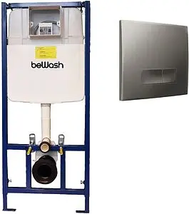 Инсталляция для подвесного унитаза Set 4 в 1 beWash BW74 K500RZVP0400MKK00000 с кнопкой хром матовый Инсталляция для подвесного унитаза Set 4 в 1 beWash BW74 K500RZVP0400MKK00000 с кнопкой хром матовый, 1