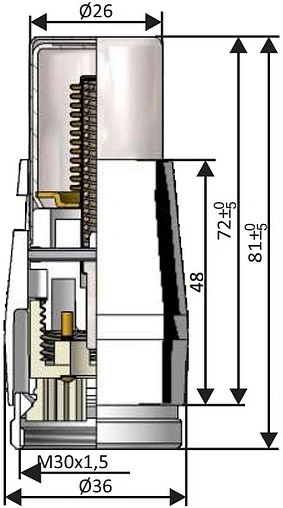 Головка термостатическая M30x1.5 Schlosser Mini белый 601100031 Головка термостатическая M30x1.5 Schlosser Mini белый 601100031