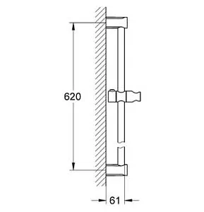 Душевая штанга Grohe Tempesta New Cosmopolitan 600 хром 27521000 Душевая штанга Grohe Tempesta New Cosmopolitan 600 хром 27521000, 2