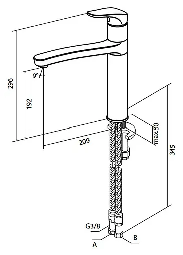 Смеситель для кухни Am.Pm Joy хром F8500064
