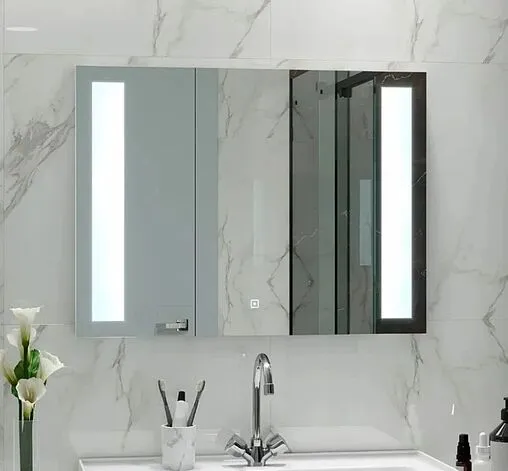 Зеркало с подсветкой Continent Glossy Led 80x60 белый ЗЛП51