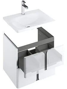 Тумба-умывальник подвесная Ravak Balance 60 белый/графит X000001367+XJX01260000, 4