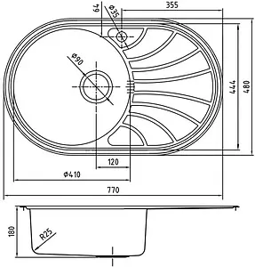 Мойка кухонная IDDIS Suno 77 L хром SUN77SLi77K, 2