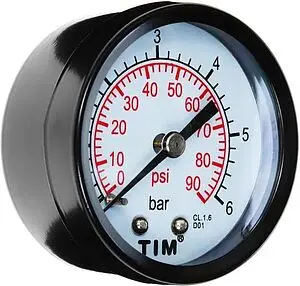 Манометр аксиальный TIM 50мм 6 бар ¼&quot; Y-50T-6, 2