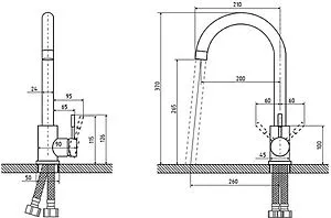 Смеситель для кухни Osgard Gron хром матовый 84073, 2