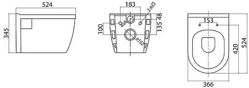 Комплект 5 в 1 BelBagno Loto BB070CHR/SC/SET.R.CR с кнопкой хром глянцевый