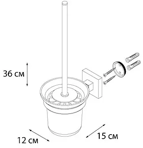Ёршик для унитаза Fixsen Metra хром FX-11113 Ёршик для унитаза Fixsen Metra хром FX-11113, 3