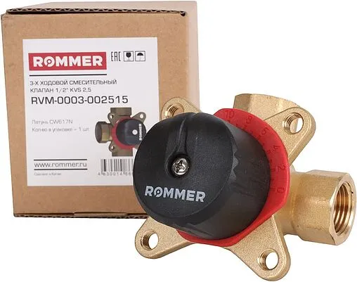 Трехходовой смесительный клапан ½&quot; Kvs 2.5 Rommer RVM-0003-002515