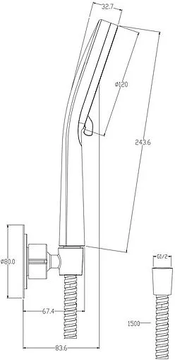 Душевой набор Cersanit Ferro хром 64086