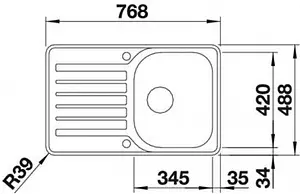Мойка кухонная Blanco Lantos 45 S-IF 76.8 нержавеющая сталь 519059 Мойка кухонная Blanco Lantos 45 S-IF 76.8 нержавеющая сталь 519059, 2