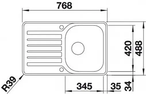 Мойка кухонная Blanco Lantos 45 S-IF 76.8 нержавеющая сталь 519059