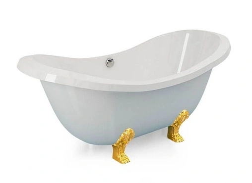Ванна отдельностоящая из искусственного камня Esse Rodos 195x90 ножки золото