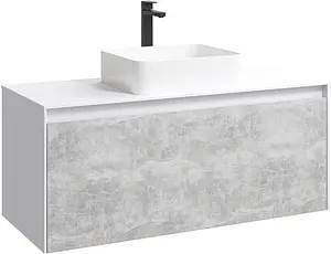 Тумба-умывальник подвесная Aqwella Mobi 120 белый/бетон светлый MOB0112W+MOB0712BS+641945 Тумба-умывальник подвесная Aqwella Mobi 120 белый/бетон светлый MOB0112W+MOB0712BS+641945, 1