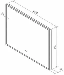 Зеркало с подсветкой Continent Amer Led 100x70 с фоновой подсветкой, c бесконтактным сенсором белый ЗЛП1523, 2