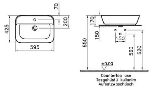 Раковина VitrA Geo 60 белый 7426B003-0001, 2