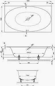 Ванна стальная Bette Eve 180x100 anti-slip+easy-clean белый 6042-000 PLUS AR Ванна стальная Bette Eve 180x100 anti-slip+easy-clean белый 6042-000 PLUS AR, 2